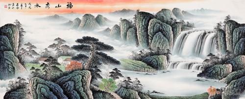 家里挂幅聚宝盆山水画风水好：鸿运当头