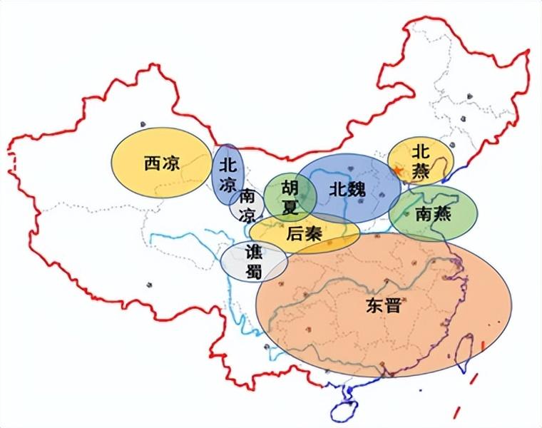 北朝时期的五个政权：北魏、东魏、西魏、北周、北齐